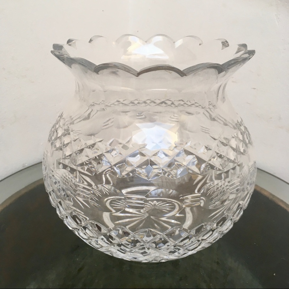 Waterford Crystal Large Rounded Scallop Vase